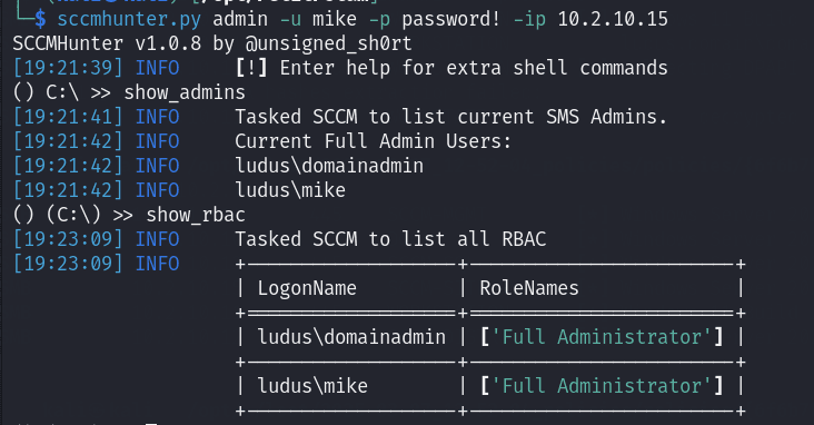 SCCMHunter Admin Output